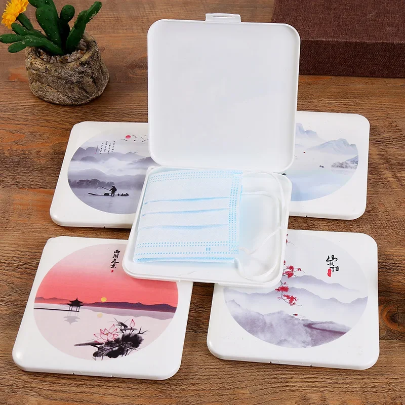 NEW Plastic Mask Case Save mask box Disposable Storage Box student Portable Dustproof Case Safe Mask Holder pill organizer