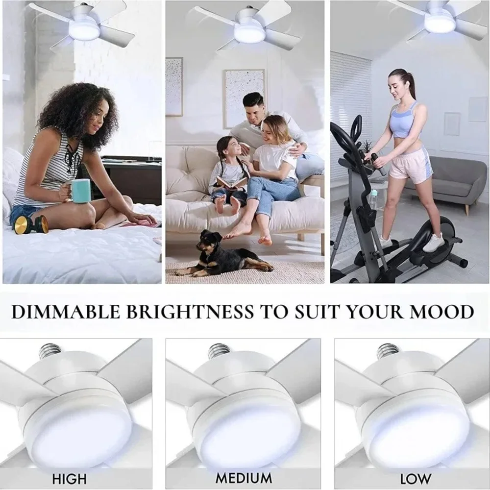 Modern and simple ceiling fan with light smart remote control dimming LED Ceiling fan for living room kitchen bedroom room lamps