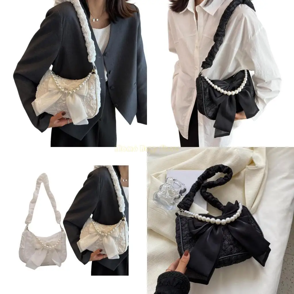 

X90D Trend Shoulder Bag Elegant Lace Pleated Women Purse Summer Fashion Female Bag