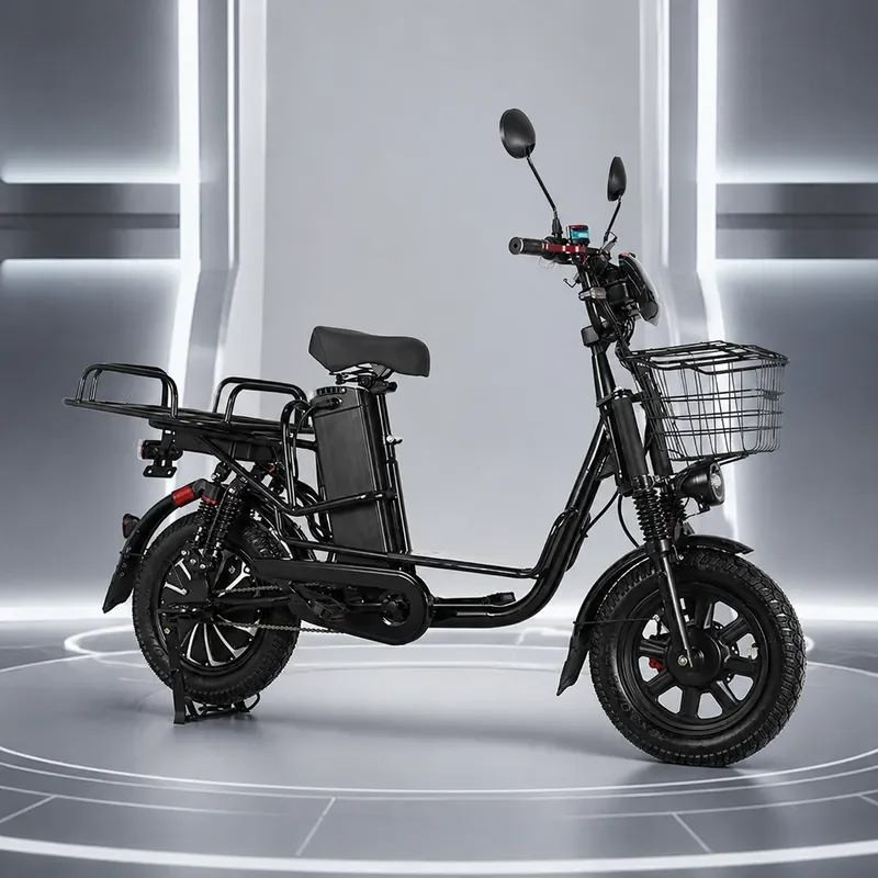16 Inch Electric Bicycle with Lithium Battery Front and Rear Shock Absorption Disc Brake for Food Delivery High Load Capacity