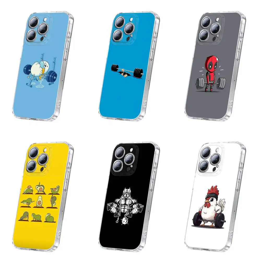 

Funny Gym Fitness Bodybuilding Phone Case For iPhone 17,16,15,14,13,12,11 Plus,Pro,Max,Plus,E,SE4,Mini Transparent Cover