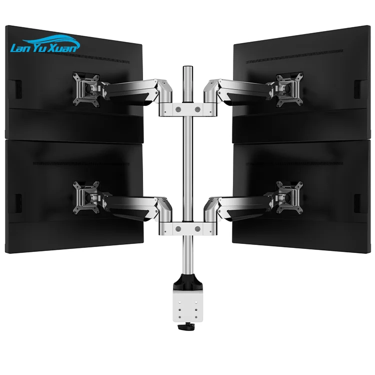 Quad for Monitor Arm Heavy Duty Gas Spring Desk Mount Stand