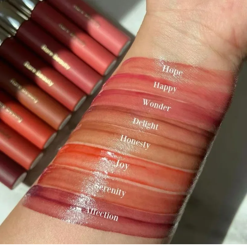 Neue Marke sexy Schönheit feuchtigkeit spendende Lippen glasur wasserdichte Antihaft-Tasse lang anhaltende flüssige Lippenstift serenlty rot 3-Farben-Lipgloss