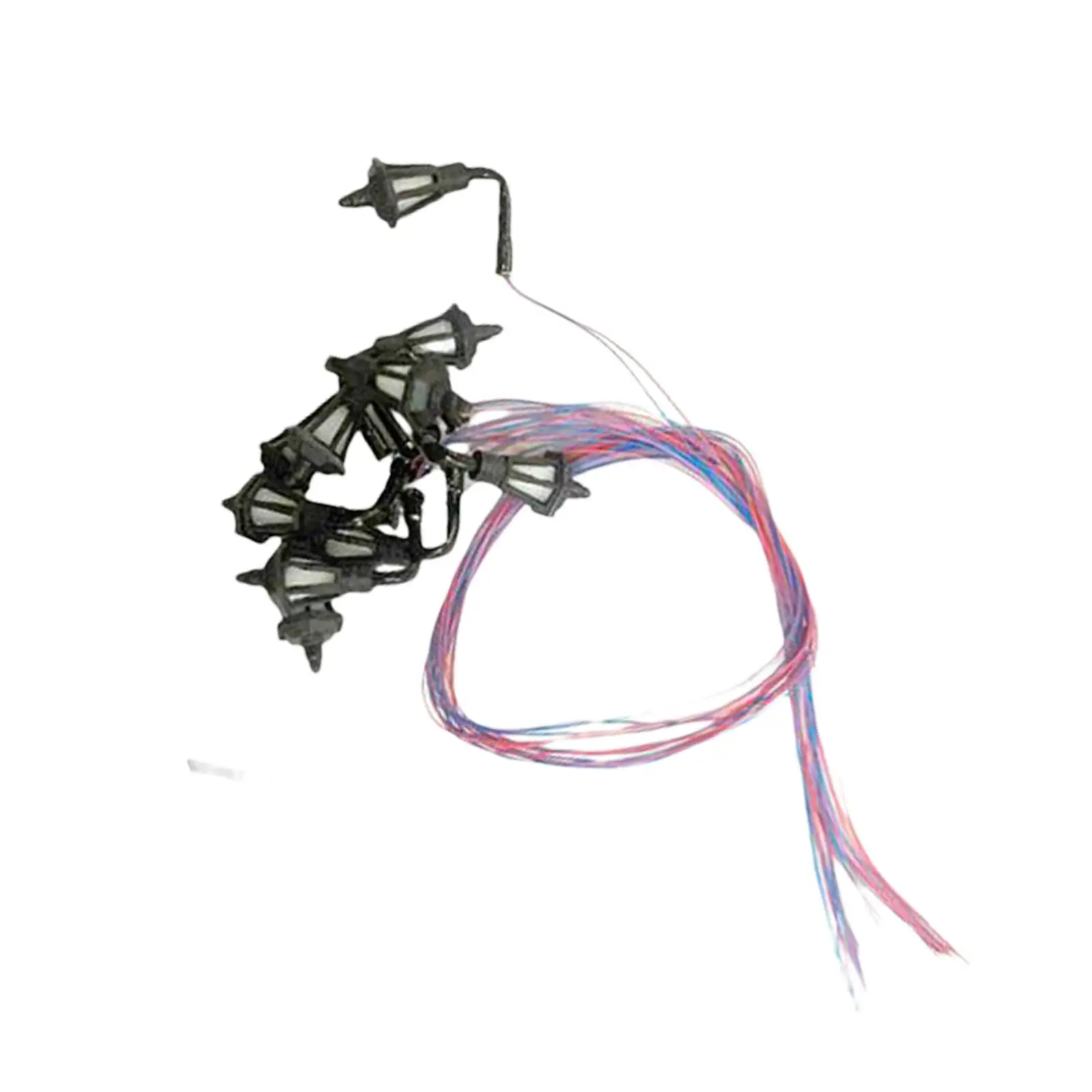 2x Maßstab Modell Zug LED Licht Miniaturen Hängelampen Pfosten Outdoor Eisenbahn Szenen Zubehör