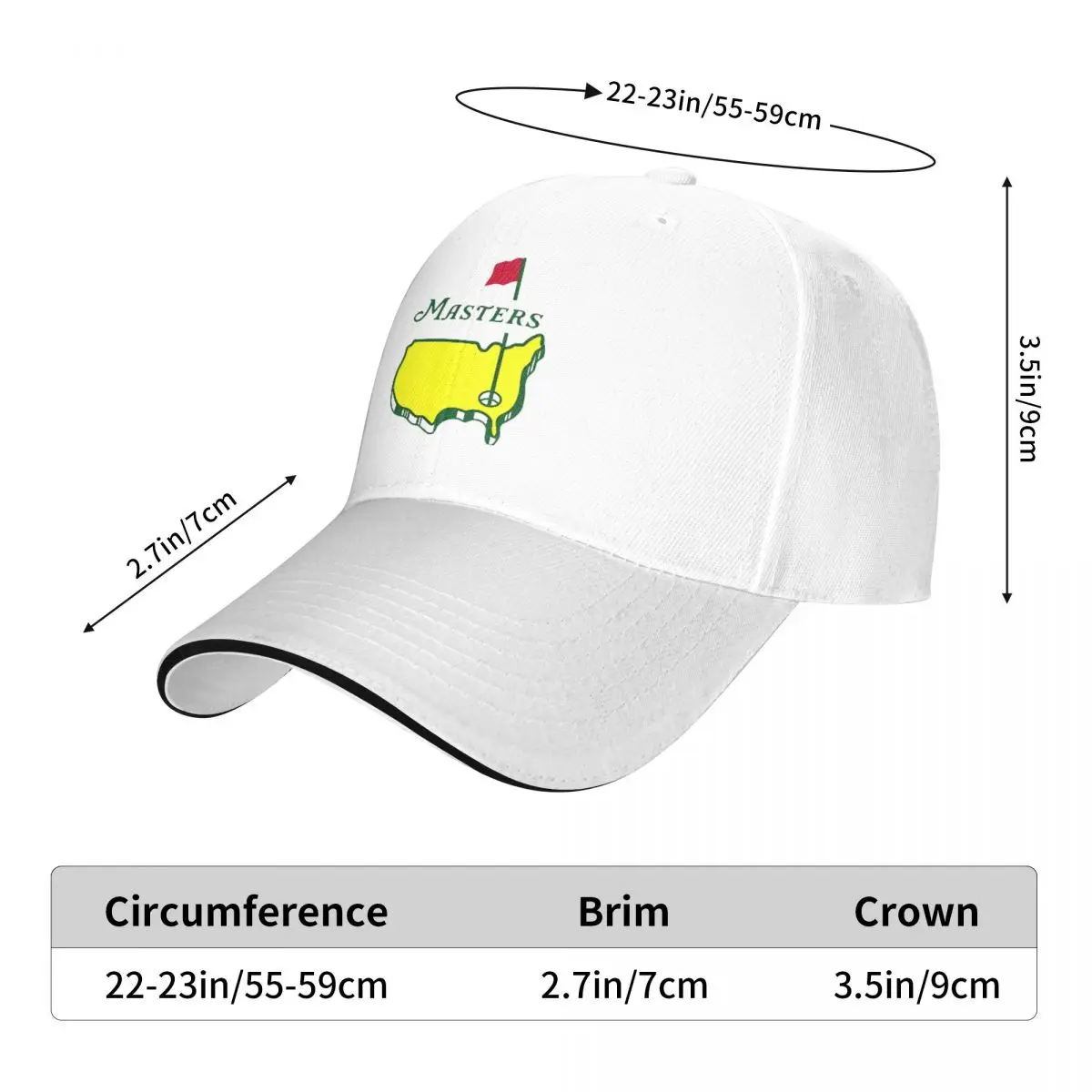 Unisex Masters Tournament Augusta National Golf Cap Fitted Baseball Caps Polyester Hat Sun Hat Adjustable Dad Hat Summer