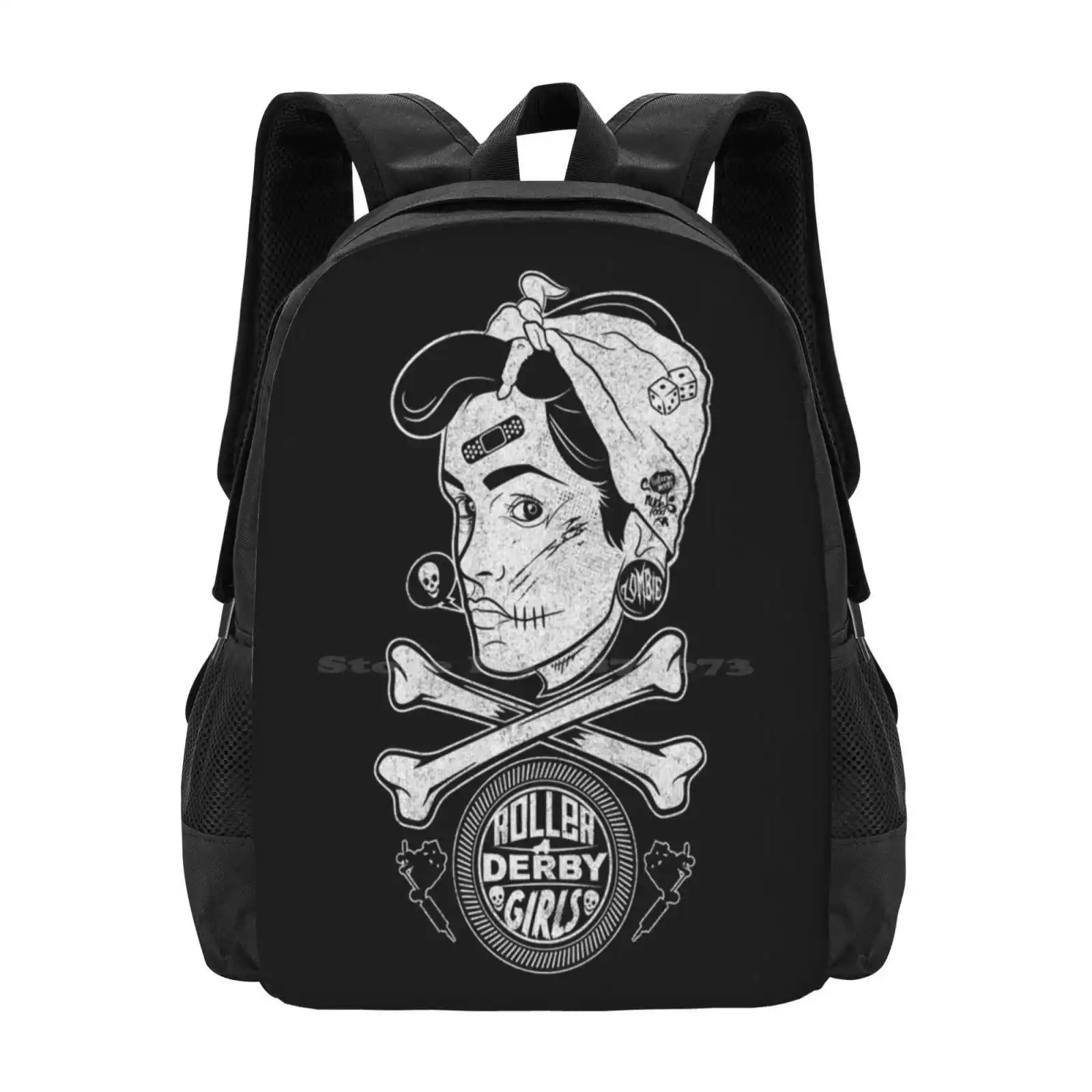 Zombie Roller Derby Girls Hot Sale Schoolbag Backpack Fashion Bags Retro Sexy Kitsch Roller Derby Cool Tattoo Music Sports