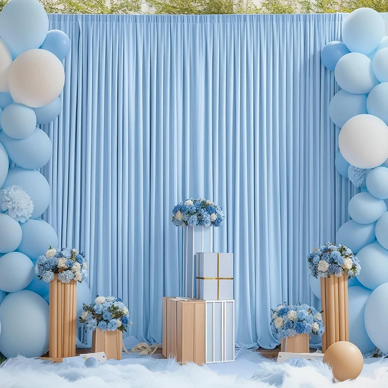 1 paneel witte achtergrond plafondgordijnen kreukvrij tent staaf zakgordijnen stof voor huwelijksceremonie verjaardagsfeestje decoratie