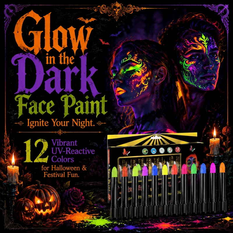 12 Colors Temporary Body Painting Pen Markers Halloween Party Water-Soluble Face Paint Pastels Festival Party Toys Crayon Sets
