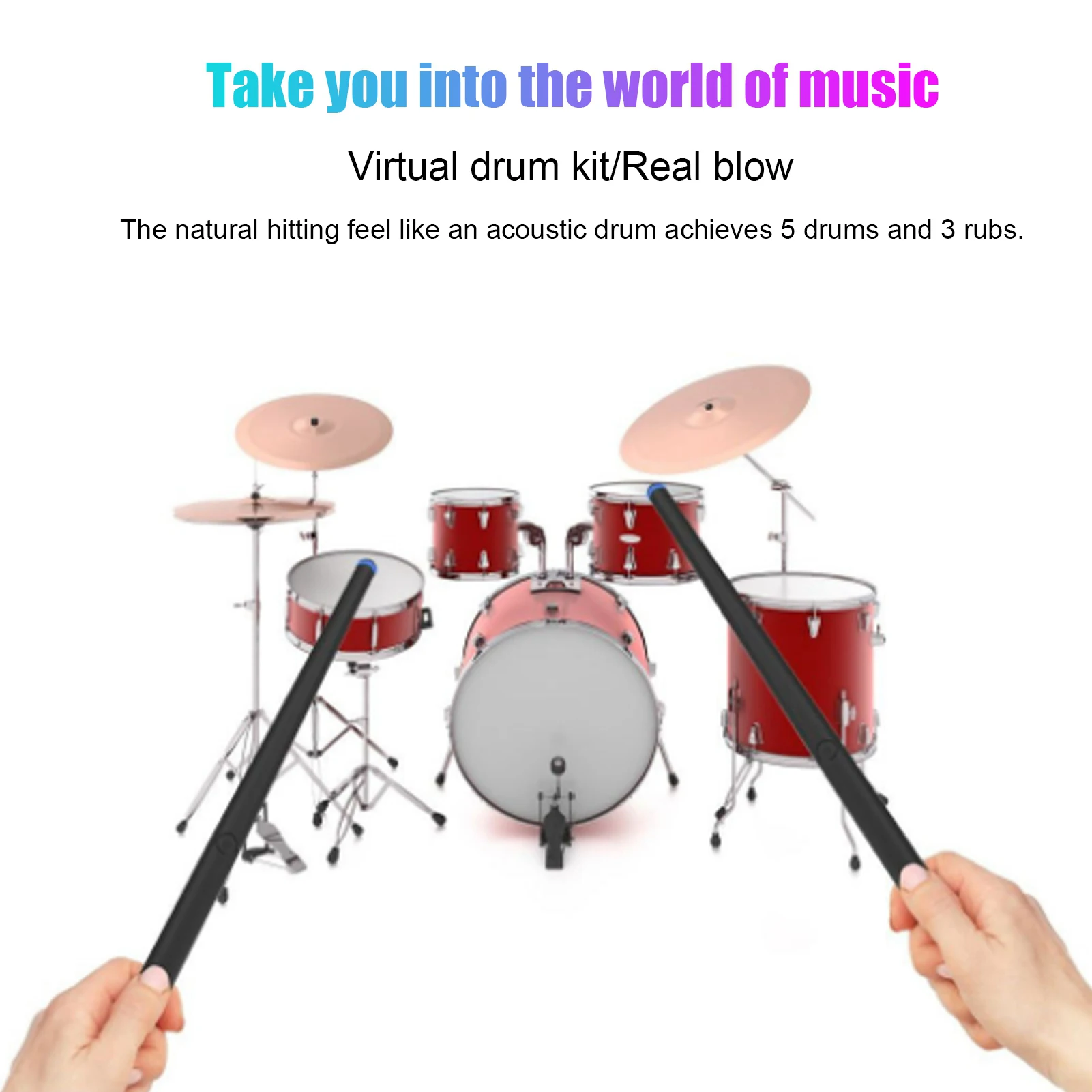 Air Drum Stick Professional Electronic Drumsticks Somatosensory Drum Kit Portable Virtual Air Drum Stick Portable Air Drum Stick