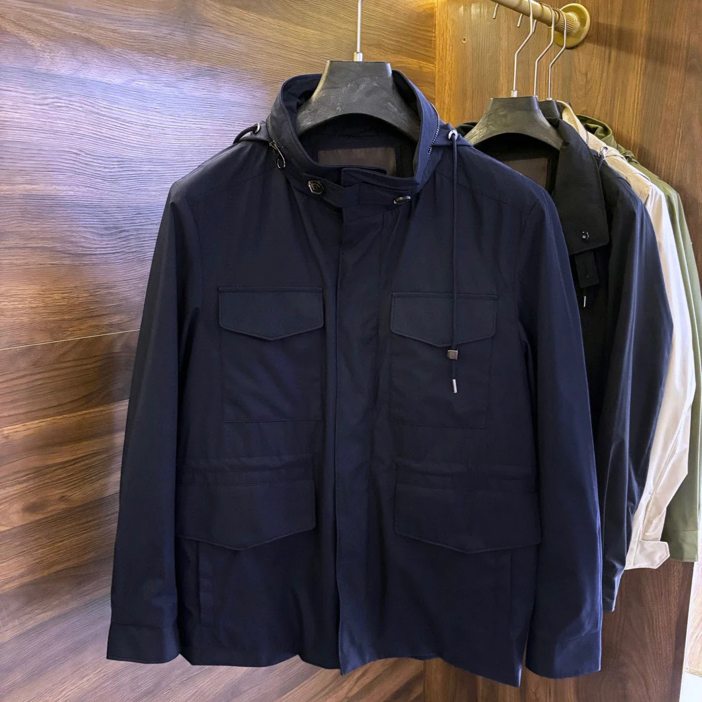 

LP Italian Traveler Wool Windproof Waterproof Casual Hooded Jacket