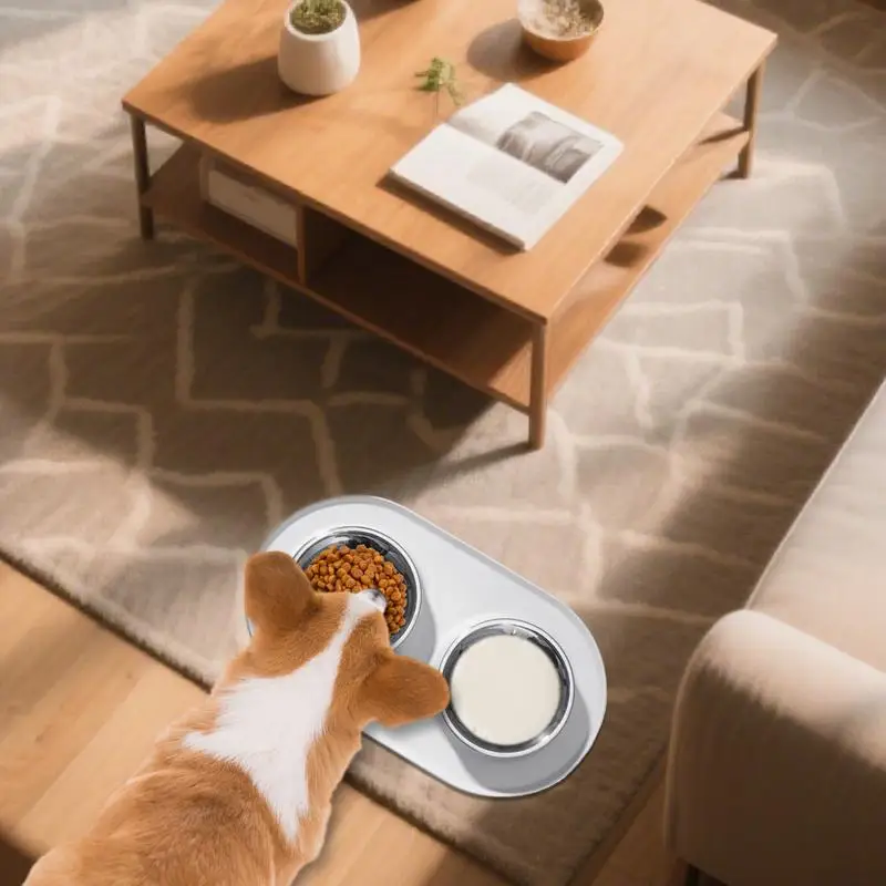 

Pet Bowl Feeding Dishes with Mats Anti-Slip Waterproof Dog Cat Breed Silicone Bowl Dish for Eating Feeding Snack Time