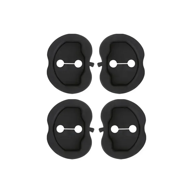 4pcs Door Lock Buckle Cover for Tesla Model Y/3/3+Highland 2024 Silicone Shock Absorbtion Pads Protective Pad Car Accessories