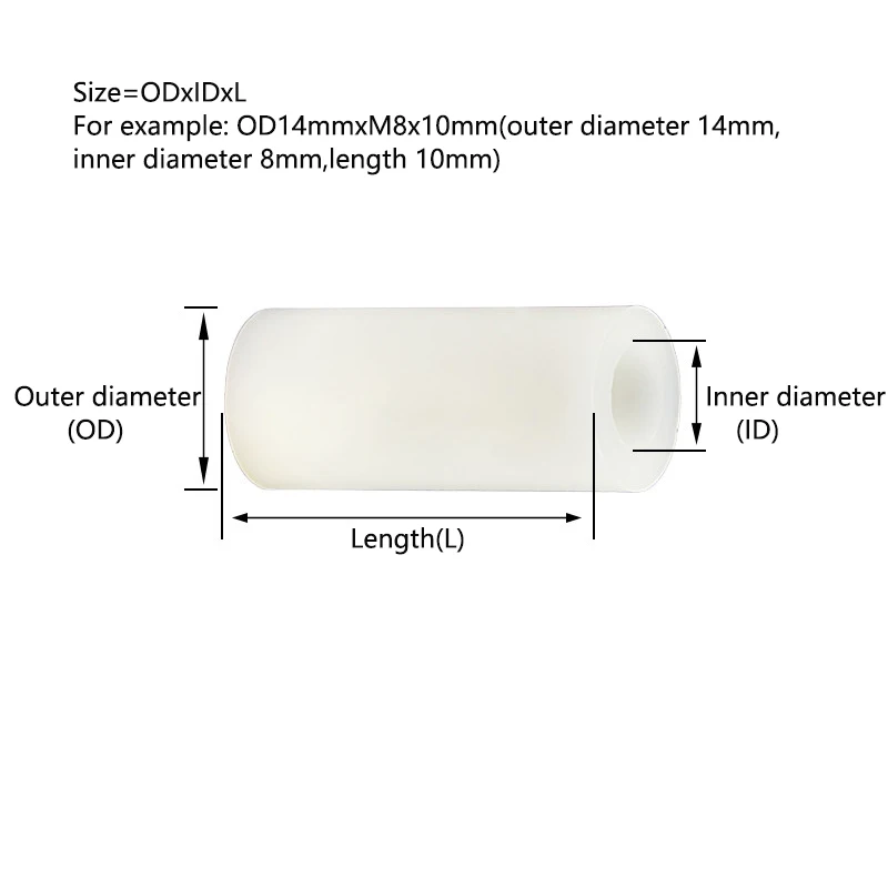 M8 M10 M12 M14 M16 M18 M20 Nylon Round Hollow Standoff Washer White ABS Non-Threaded Spacer PCB Board Spacer for Screw Bolt