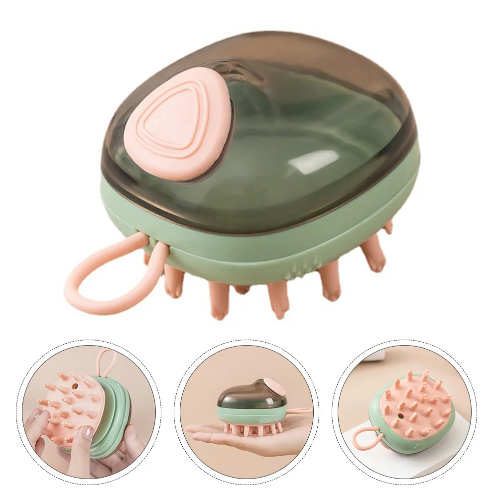 

Silicone Shampoo Brush Scalp Scrubber Massage Cleaning Comb ABS Safe Dust Removal Hair Growth Anti Loss Travel Home