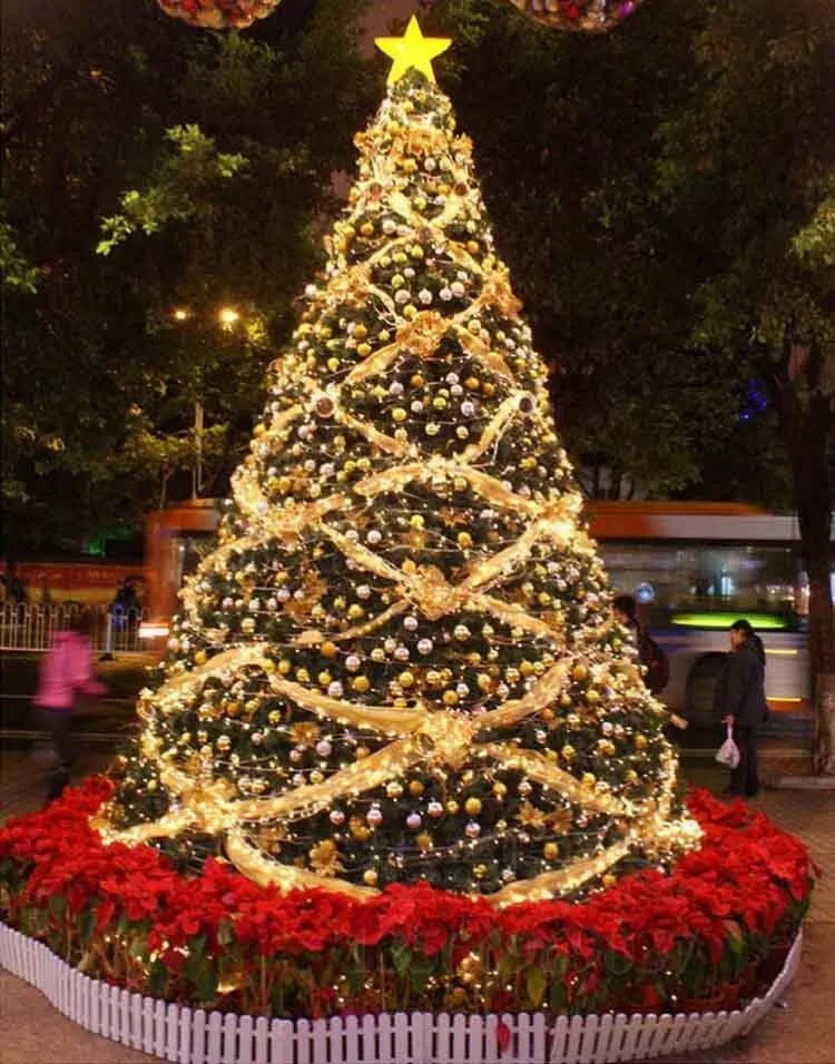 #Customized 4 M big shopping centre Christmas tree with lights and decoration#