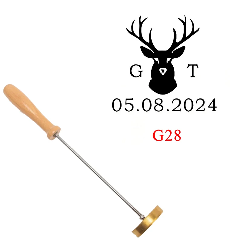 Aangepaste brandende ijzeren stempel DIY LOGO verwarming messing embosser zegels met handvat voor hout leer cake hamburger bruiloft feest ambacht