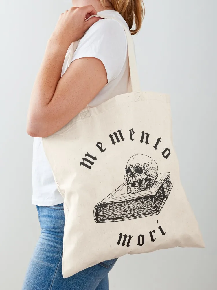

memento mori stoicism philosophy latin Tote Bag canvas tote bag tote bags men Handbags women handbag