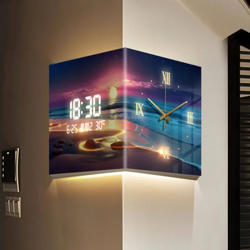 #Nordic Luxury Wall Clock Living Room Household Fashion Restaurant Decorative Painting Creative Wall Hanging Silent Clock