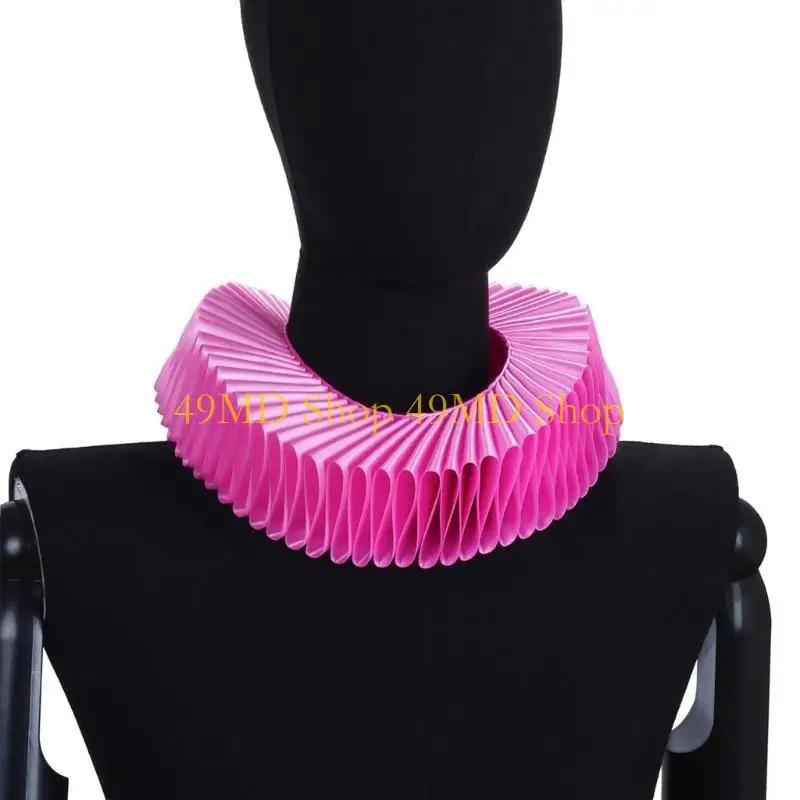 49md-victorian-pink-ruffle-false-collar-and-wrist-cuffs-set-colonial-clown-choker-neck-collar-cuffs-for-women