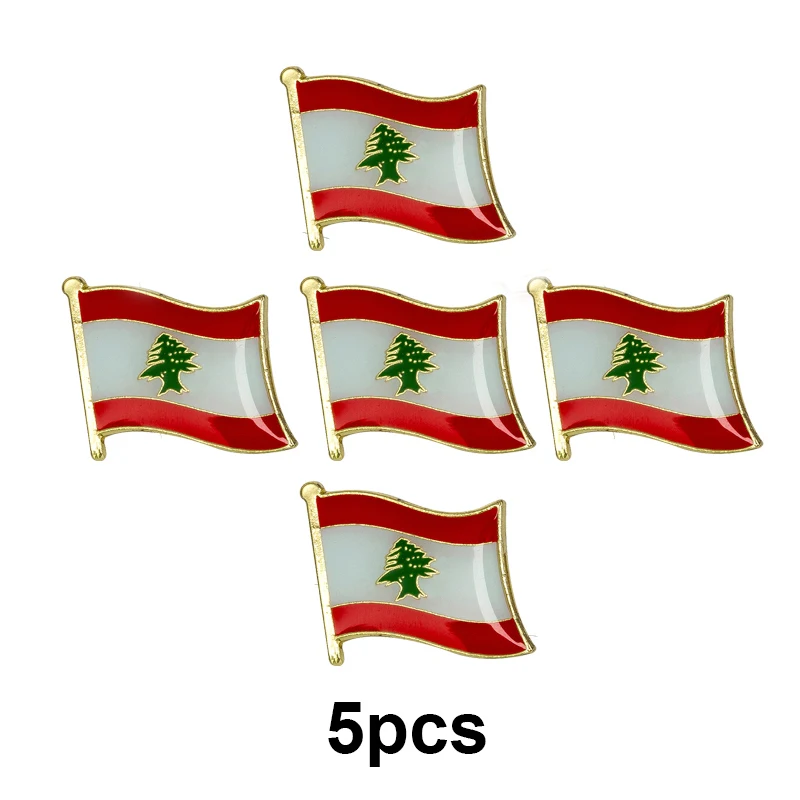 1–100 Stück Libanon-Flagge, Anstecknadel, Flaggenabzeichen, Brosche, Anstecknadeln