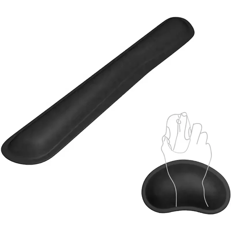 Computer Desktop Keyboard Wrist Rest Mouse Pad Set Ergonomic Support Cushion Memory Foam Mouse Wrist Mat For Office Home Laptops