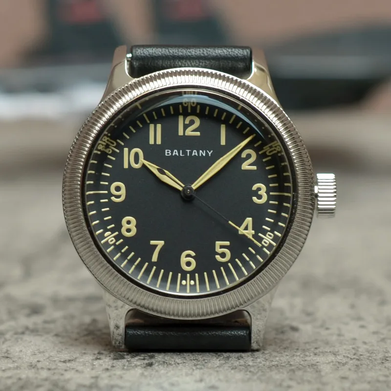 Baltany S2031 WWII Military Watches Ultimate Vintage Mens NH38 Automatic 38mm Classic A11 Field Retro 200M Waterproof Luminous