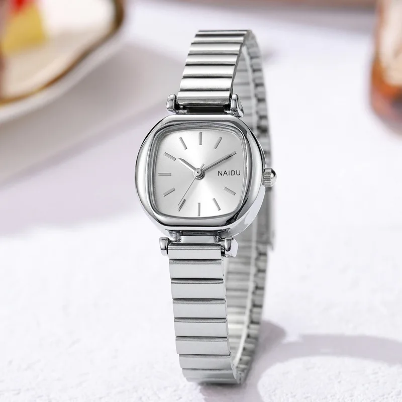 Brand Small Square Ladies Watches Adjustable Stainless Steel Strap Quartz Wristwatches for Women Fashion Luxury Gift Clock