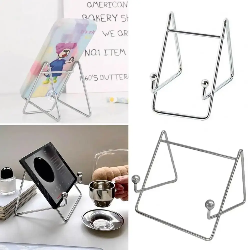 Portable Metal Flat Support New Silver Creative Book Reading Stand Mobile Phone Support Ins Style Desktop Support