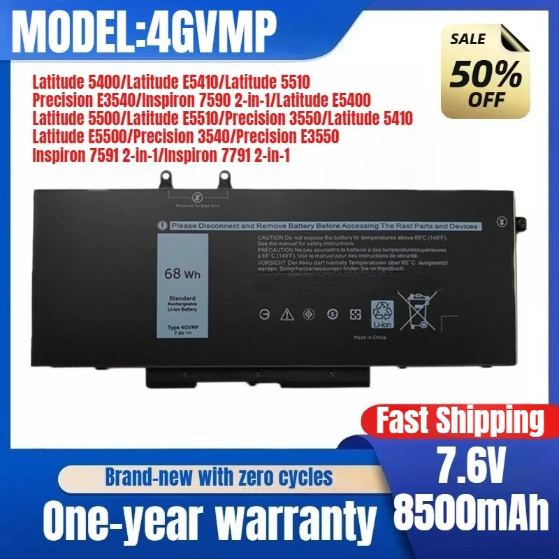 

For Dell Latitude 5400 5410 5500 5510 3550 4GVMP Laptop Battery Replacement Battery Original Low Price
