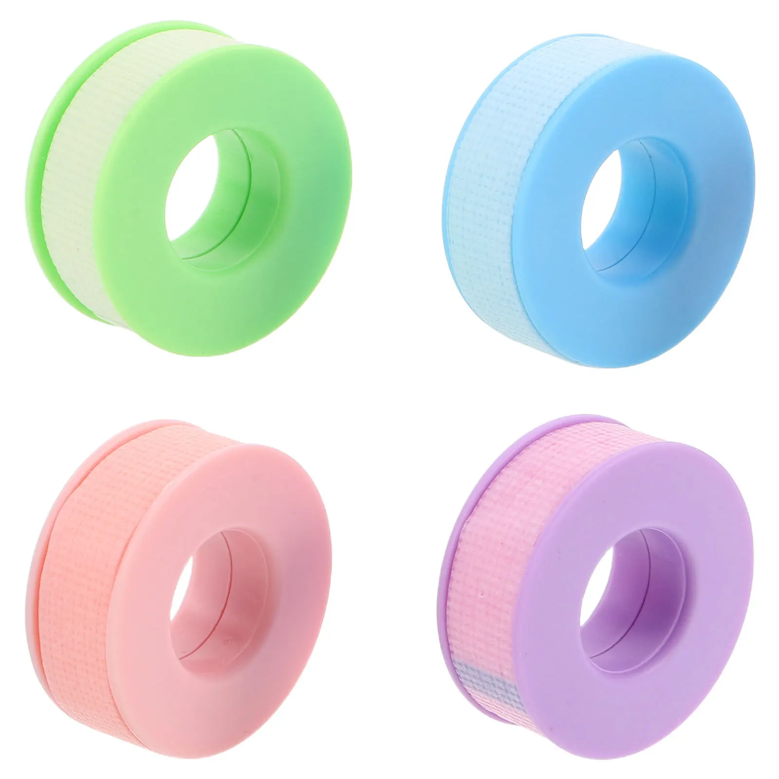 

4 Rolls 1.25Cm Multicolor Silicone Gel Eyelash Extension Tape Breathable Perforated Adhesive For Sensitive Skin Lash Lift Pads