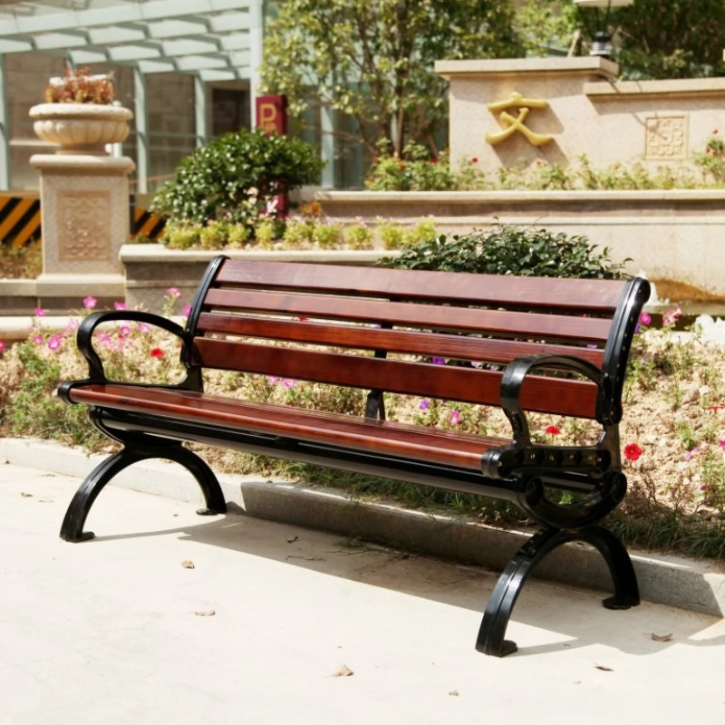 مقعد خارجي للحديقة كرسي مربع للترفيه كرسي بارك كرسي خلفي من الخشب الصلب مقعد من الخشب المضاد للتآكل