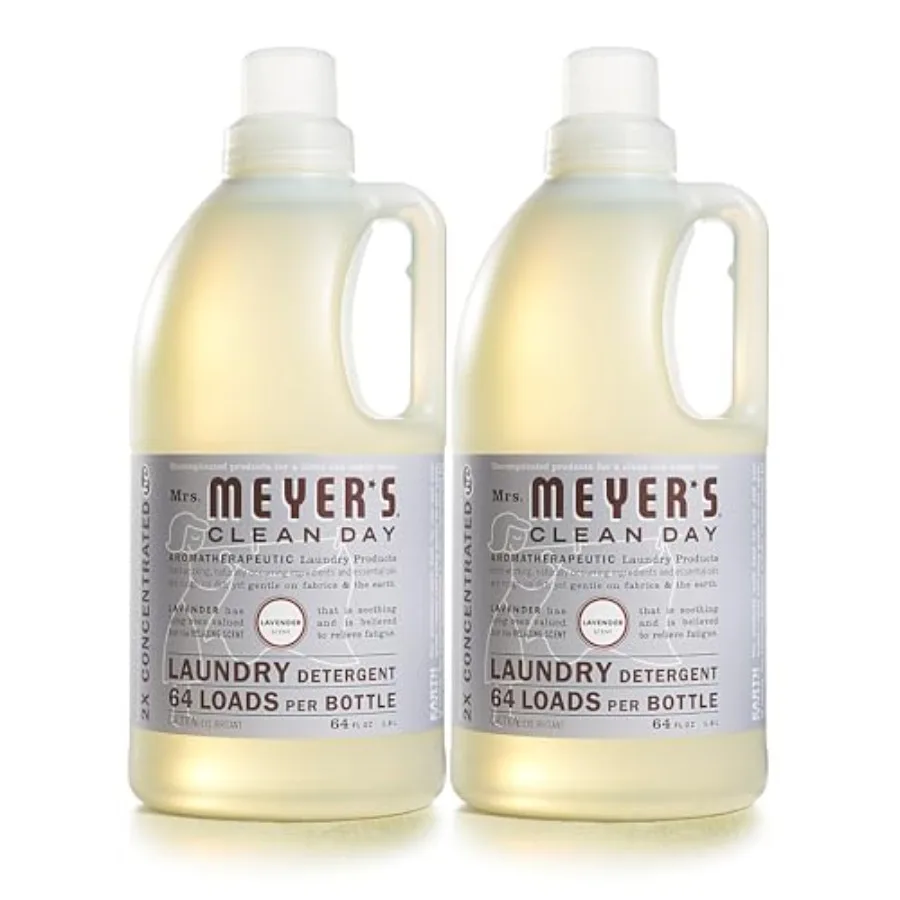 MRS. MEYER'S CLEAN DAY Liquid Laundry Detergent, Cruelty Free, Scent, 64 oz- Pack of 2