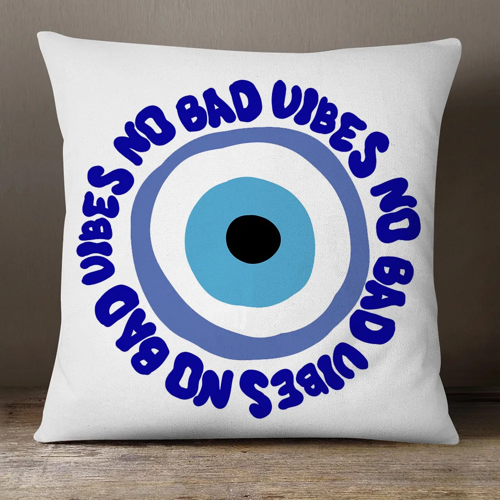 

Greek Turkish Evil Eye Hamsa Hand Cushion Covers Middle East Fortune Amulets Print Decorative Sofa Throw Pillow Case