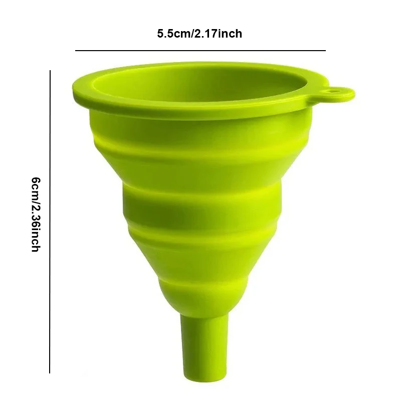 Silicone Folding Telescopic Long Neck Funnel Kitchen Oil Leak Proof Liquid Dispenser Collapsible for Narrow Bottles