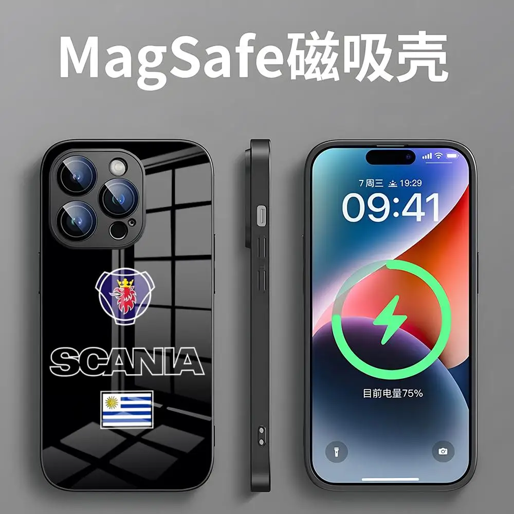 Phone Case Scanias Saabs Truck For IPhone 16 15 Pro 11 Max 12 14 13 Mini For Magsafe Wireless Charging Cover