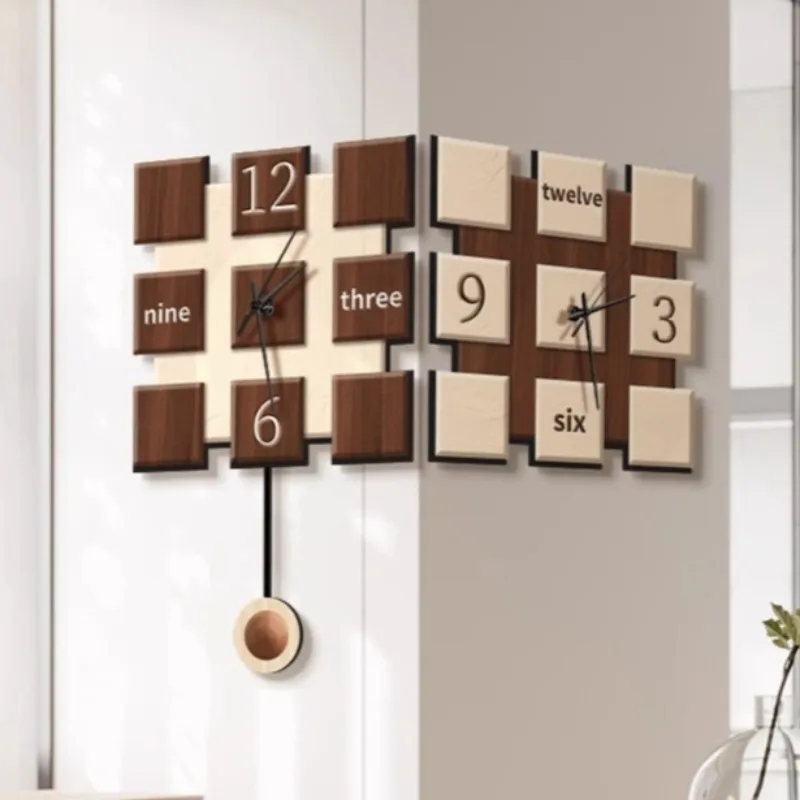 

Design Wall Clock Log Color Luxury Clocks Interior Corner Nordic Wall Clocks Morden Aesthetic Electronic Living Room Decorations