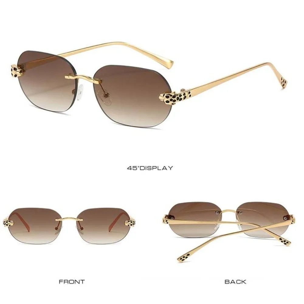 جديد خفيف الوزن بدون شفة البيضاوي Sunies زي ملحق سبيكة النساء المضادة للأشعة فوق البنفسجية نظارات PC مقاوم للماء مكافحة نظارات الضوء الأزرق الطرف