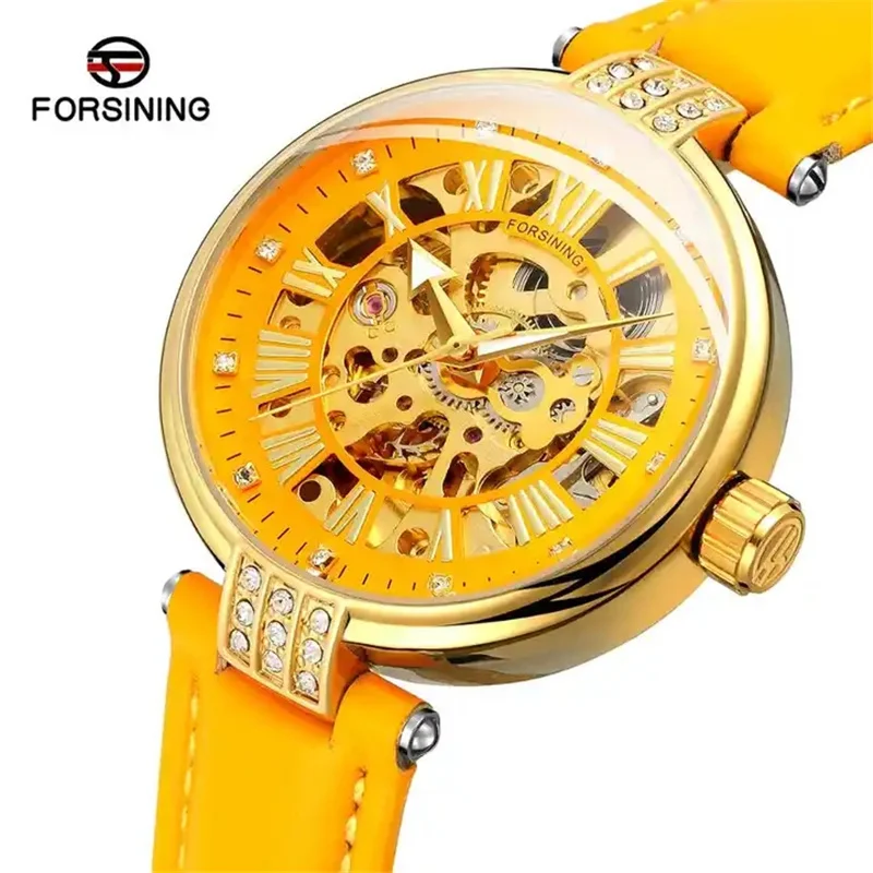 FORSINING 188A Women Female Watch Skeleton Automatic Ladies Elegant Dress Watches Lady Wristwatches Relogio Feminino Mechanical