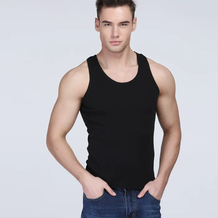 Men Muscle Vests Cotton Underwear Sleeveless Tank Top Solid Muscle Vest Undershirts O-neck Gymclothing Bodybuilding Tank Tops