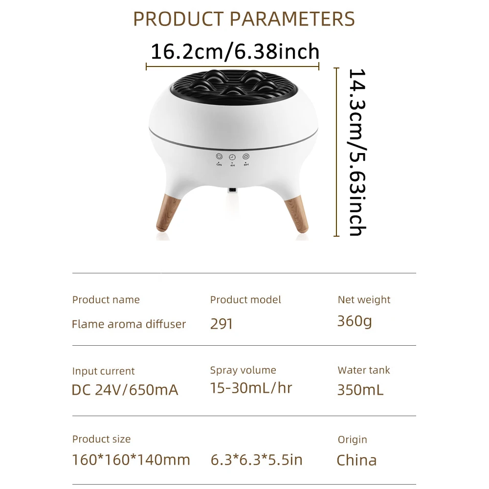 Simulate Flame Aroma Diffuser,Remote Control Adjusted Colorful Atmosphere Lighting, Add Aromatherapy Essential Oil , Essent