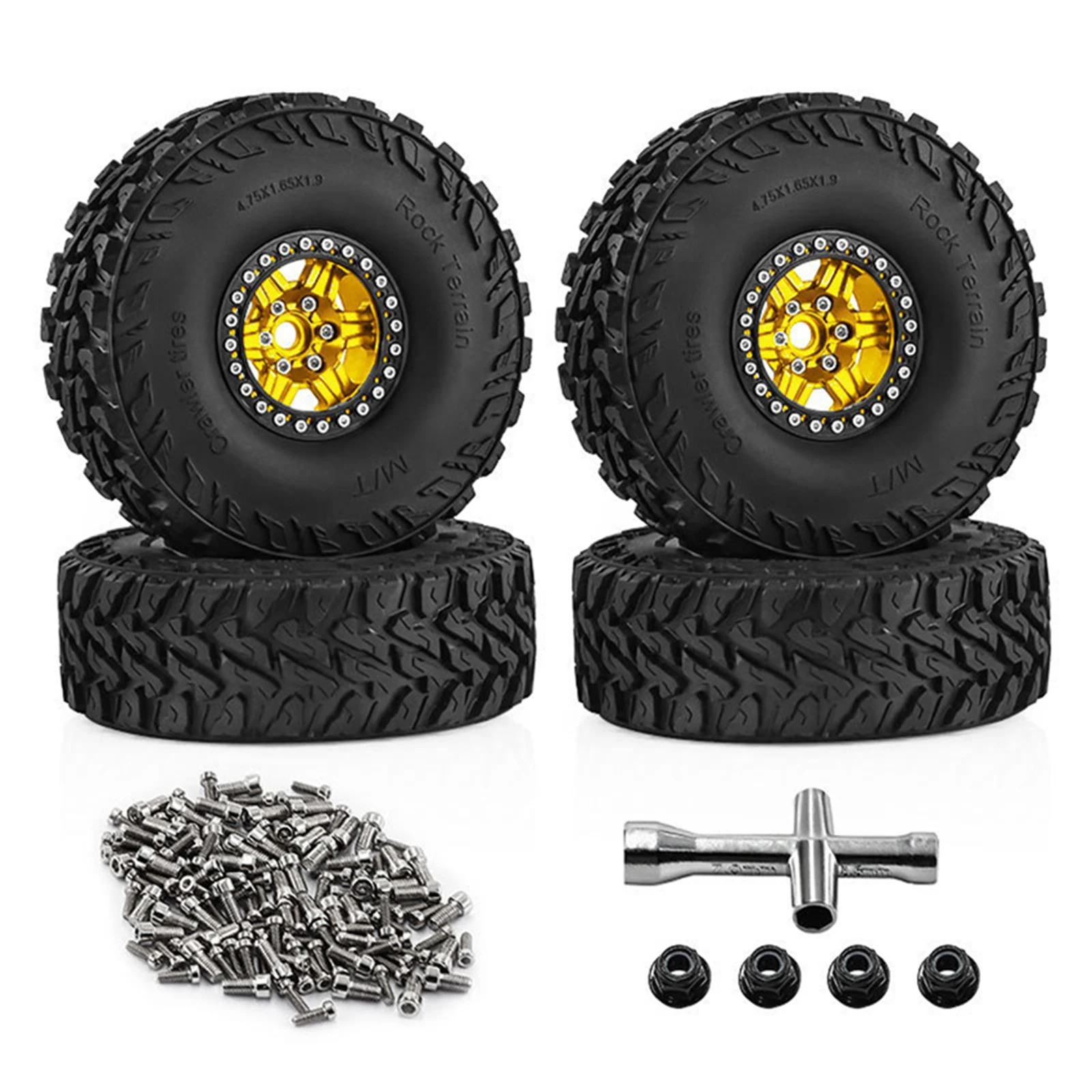 

1.9-inch Metal Alloy Wheel Rim Tires Accessories for 1/10 SCX10 III TRX4 90046