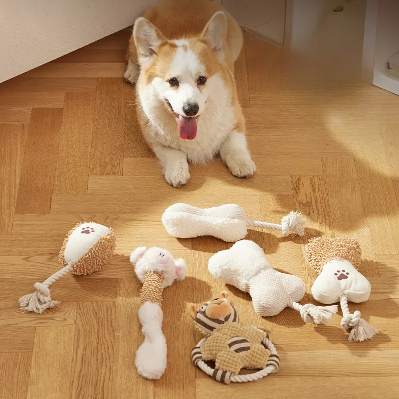 

Pet Voice Toys Dog Biting Toys Grinding Teeth Cleaning Teeth Peanut Bones Animal Toys Pet Sup