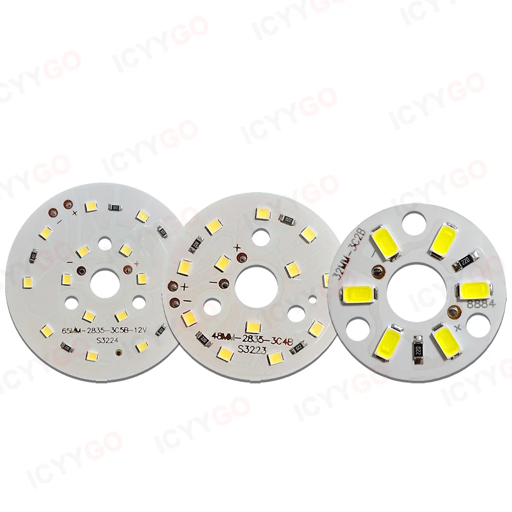 12V Lichtpaneel LED 3W 5W 7W 12V Laagspanning Lichtbronbord DC Wit Licht Warm Licht 46MM 48MM 65MM DIY Rond Lichtpaneel