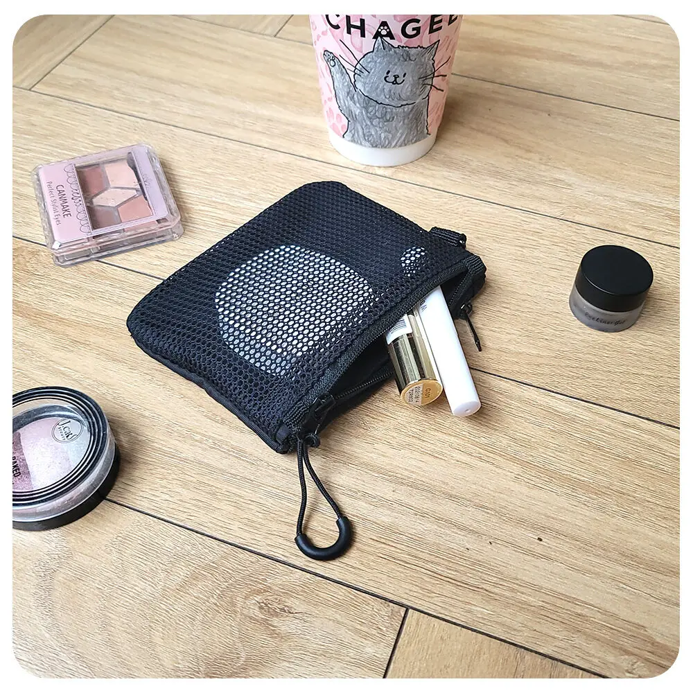 اليابانية مزدوجة سستة شبكة سماعة حماية حقيبة حامل بطاقة النساء والرجال تغيير صغير محفظة نسائية للعملات المعدنية حقيبة سفر