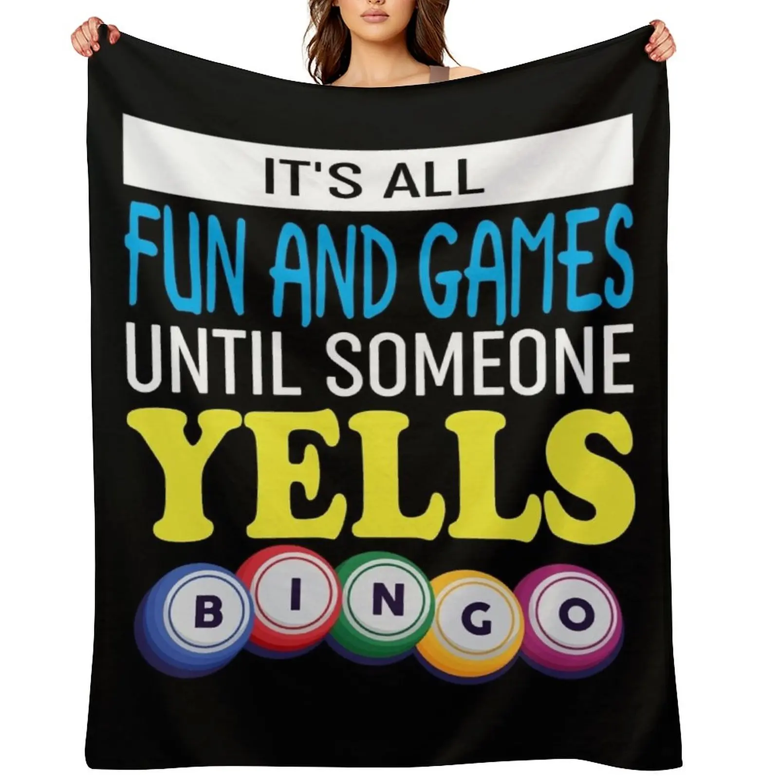 

Funny Bingo Lover Throw Blanket Vintage Bed covers Furry Luxury Brand Blankets