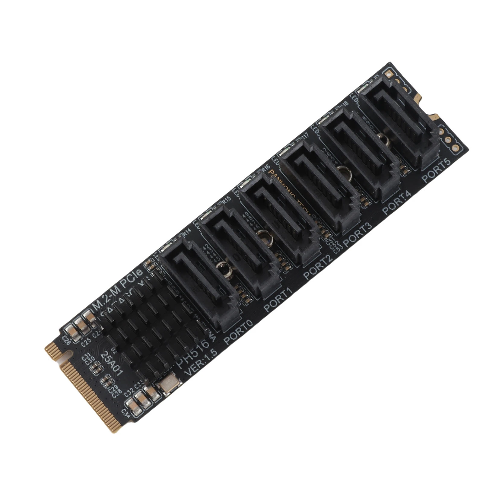 M.2 To SATA3.0 Expansion Card Plug and Play Stable Performance M.2 To SATA3.0 Adapter Card Smart Indicator ASM1166 for Desktop