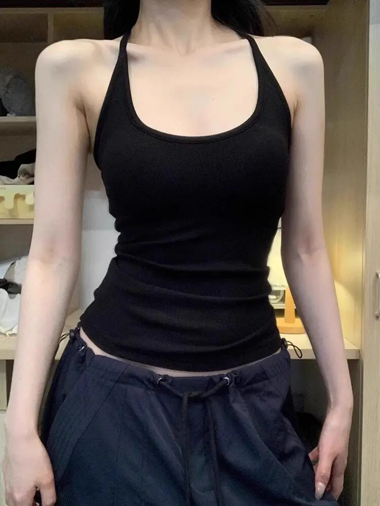 

Sweet Cool Chic Grey Workwear Vest: Women’s Strapless Summer Top Slim-Fitting, Flattering, Back-Exposing Sleeveless Top