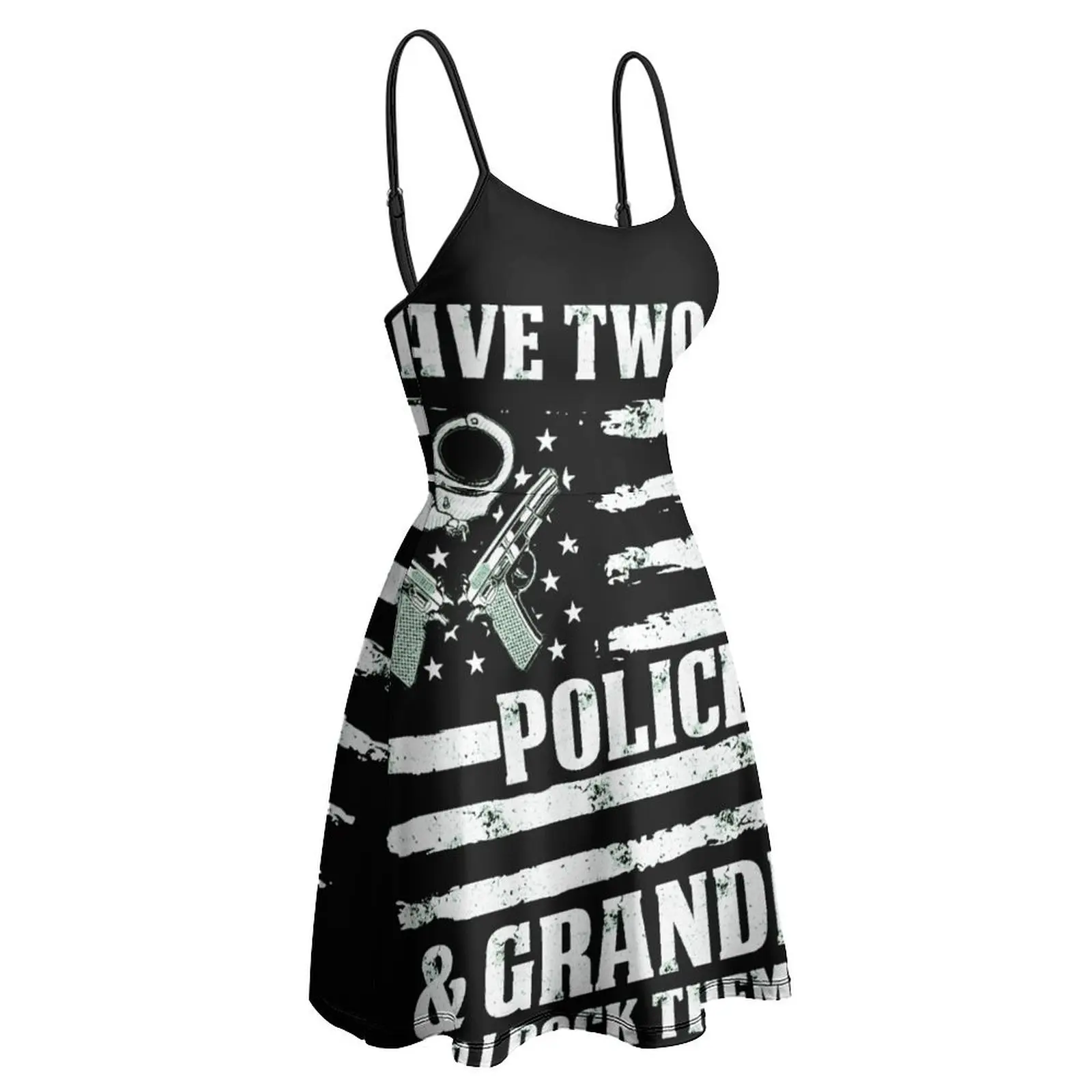 مثير I-Have-Two-Title-الشرطة-الجدة-فخور-Po مضحك الرسم المرأة فستان بكتافة المرأة مضحك الجدة نوادي فستان #3