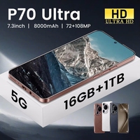 Original P70 Ultra Smartphone 5G Dual SIM 8000mAh Mobile Phones 16GB+1TB Cellphone Android 7.3 inch HD Cell Phone Global Version