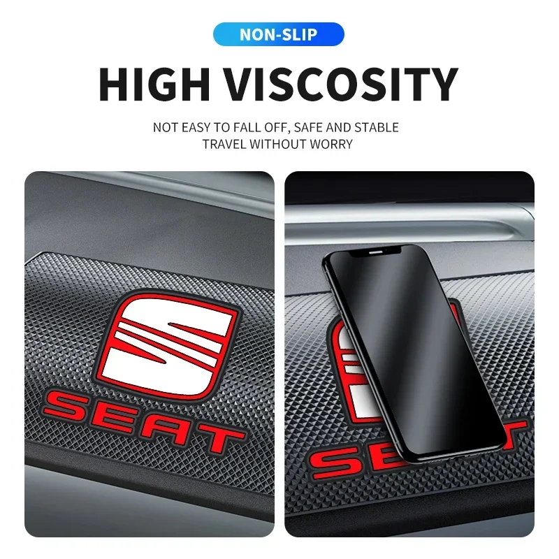 Car Ornament PVC Anti-Slip Mat Sticky Pad Dashboard For Seat Leon Ibiza Ateca Arona Alhambra Altea Arosa Cordoba Exeo Mii Toledo